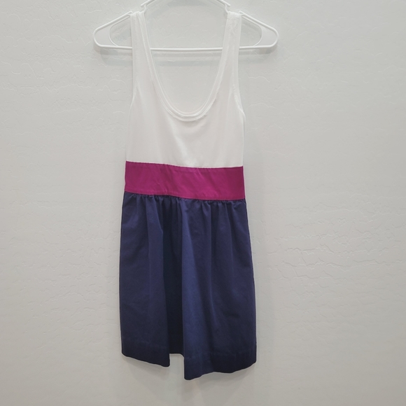 Express White, Blue & Pink Color Block Mini Dress Women's Size 2 - Picture 8 of 8